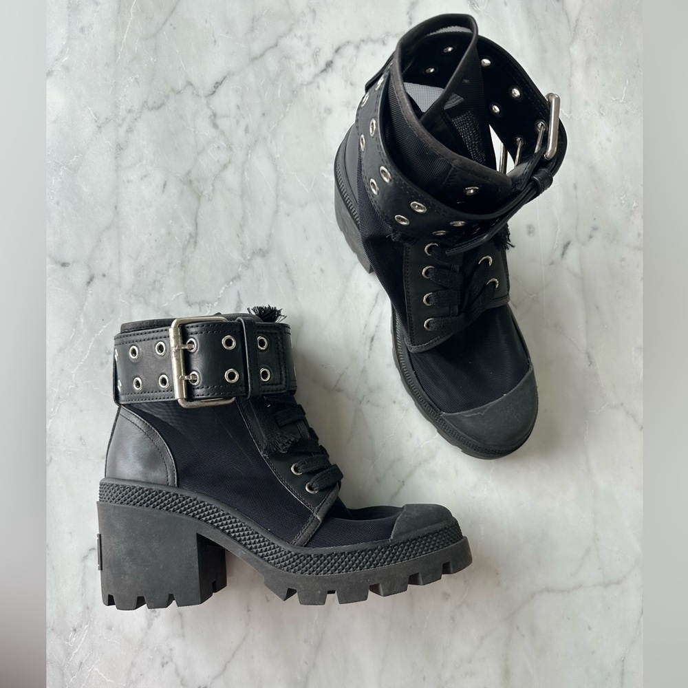 Versace Versus Mesh boots with buckle / Size 9